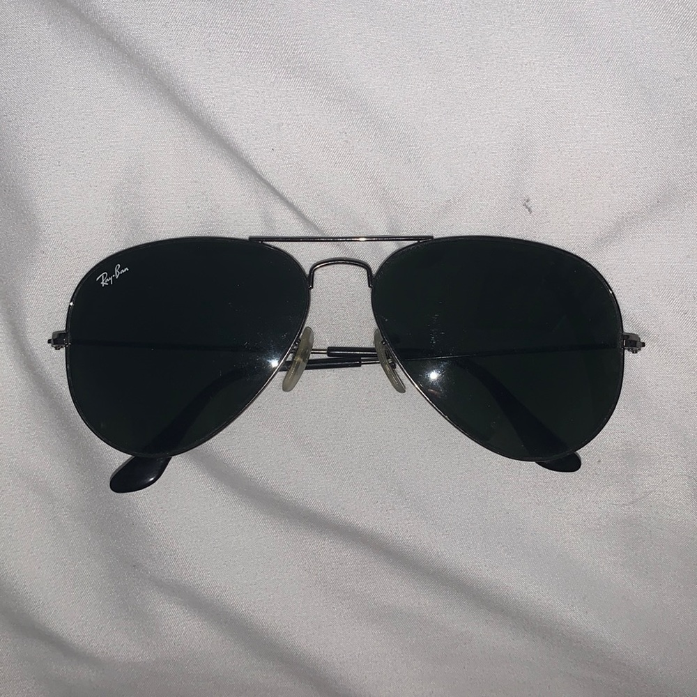 Ray Ban Gunmetal Aviator Large Sunglasses 58-14